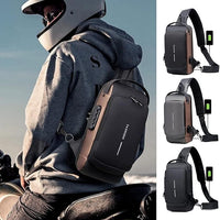 Leather Waterproof Sling Cross Backpack Bag