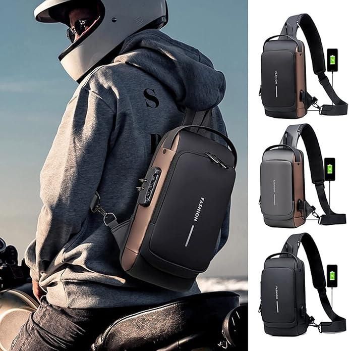 Leather Waterproof Sling Cross Backpack Bag