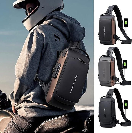 Leather Waterproof Sling Cross Backpack Bag