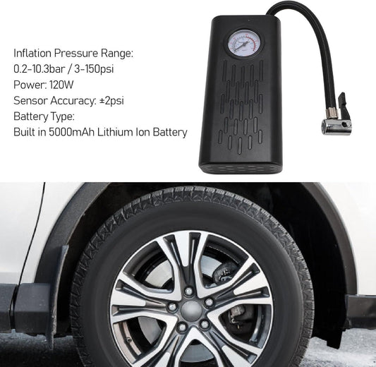 Cordless Tire Inflator Portable Air Pump for SUV, Truck, Car, Rechargeable Electric Air Compressor