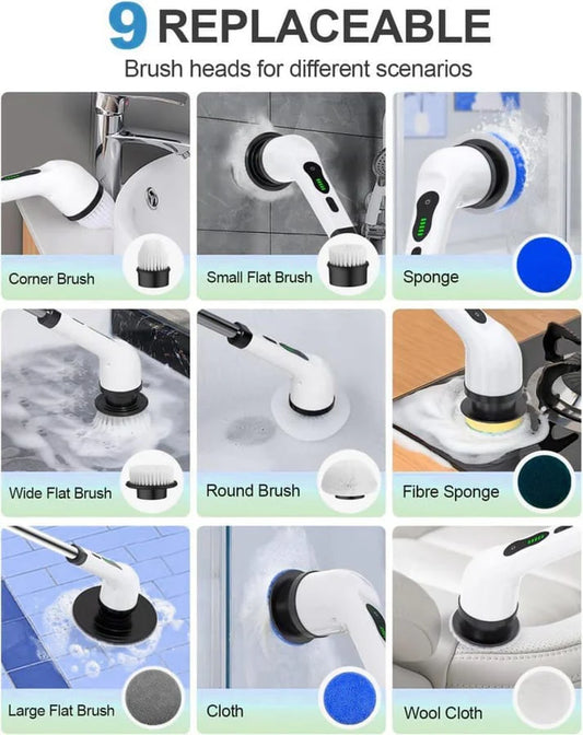 9-in-1 Electric Cleaning Brush – One Tool, Total Clean,scraper