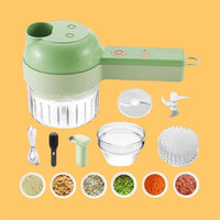 4-in-1 Portable Electric Vegetable Cutter | Chopper, Slicer, Grinder & Peeler in One
