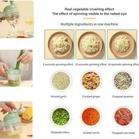 4-in-1 Portable Electric Vegetable Cutter | Chopper, Slicer, Grinder & Peeler in One
