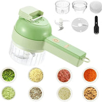 4-in-1 Portable Electric Vegetable Cutter | Chopper, Slicer, Grinder & Peeler in One